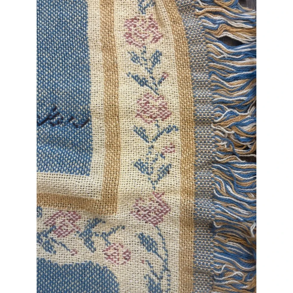NEW JC Penney God‎ Bless Mothers Throw 46'' x 68'' Rocking USA Cotton Pastel